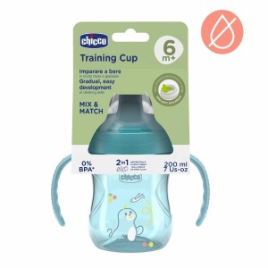 KUBEK Z TWARDYM USTNIKIEM 200ML TURKUSOWY 6M+