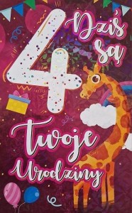 KARNET URODZINY 4 DZIEWCZYNKA