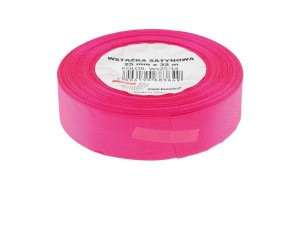 WSTĄŻKA SATYNOWA RÓŻOWA 25MMX32M