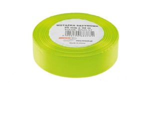 WSTĄŻKA SATYNOWA JASNA ZIELONA 25MMX32M