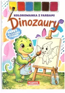 KOLOROWANKA Z FARBAMI DINOZAURY, PRACA ZBIOROWA
