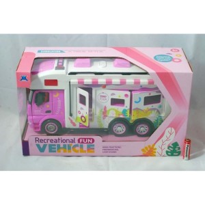 FOOD TRUCK RÓŻOWY ŚWIATŁO DŹWIĘK 34X10,5X15,5CM