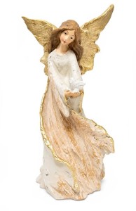 FIGURA ANIOŁ Z GOŁĄBKIEM 22CM