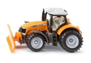 SIKU MAGENTA - MASSEY FERGUSON Z PŁUGIEM ŚNIEŻNYM