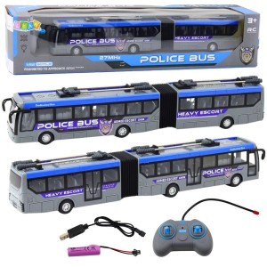 AUTOBUS POLICYJNY PRZEGUBOWY RC 1:32, LEANTOYS