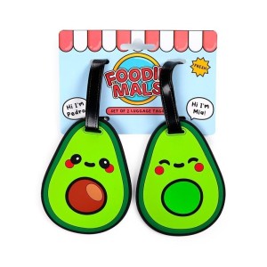 ZAWIESZKI BAGAŻOWE Z PVC - FOODIEMALS AVOCADO 2SZT