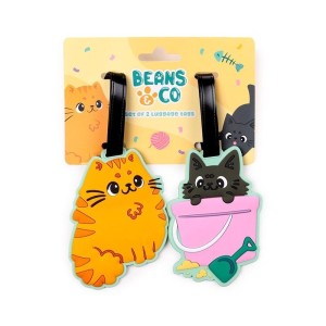 ZAWIESZKI BAGAŻOWE Z PVC - BEAN & CO CATS 2SZT