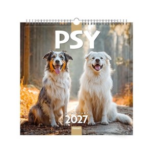 KALENDARZ 2027 33X33CM ŚCIENNY PSY