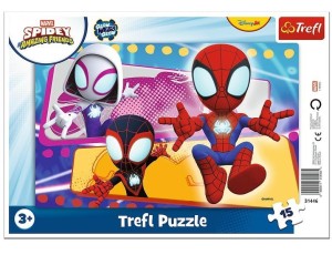 PUZZLE 15 RAMKOWE PAJĘCZA PACZKA TREFL, TREFL
