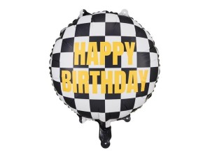 BALON FOLIOWY SZACHOWNICA HAPPY BIRTHDAY, 45CM