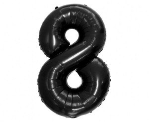 BALON FOLIOWY B&C CYFRA 8 CZARNA 92CM