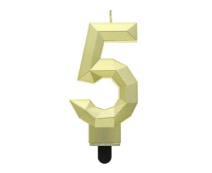 ŚWIECZKA CYFRA 5 DIAMENT 7.6CM