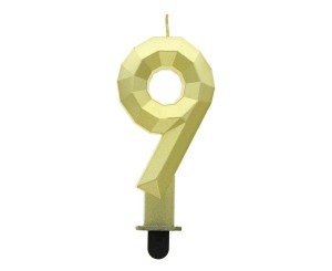 ŚWIECZKA CYFRA 9 DIAMENT 7.6CM