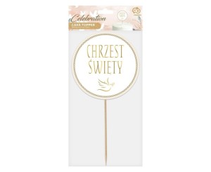DEKORACJA NA TORT CHRZEST ŚWIĘTY 14CM