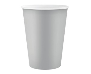 KUBECZKI PAP. JEDNOKOLOROWE SREBRNE 250ML 6SZT