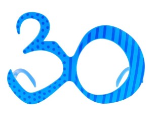 OKULARY 30 URODZINY NIEBIESKIE