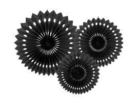 ROZETY DEKORACYJNE CZARNY 20-30CM 3SZT