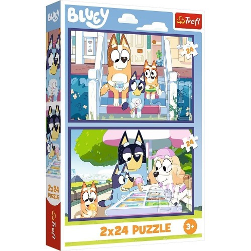 Puzzle 2x24 Zabawna Bluey TREFL, Trefl