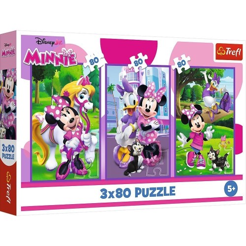 Puzzle 3x80 Minnie i przyjaciele TREFL, Trefl