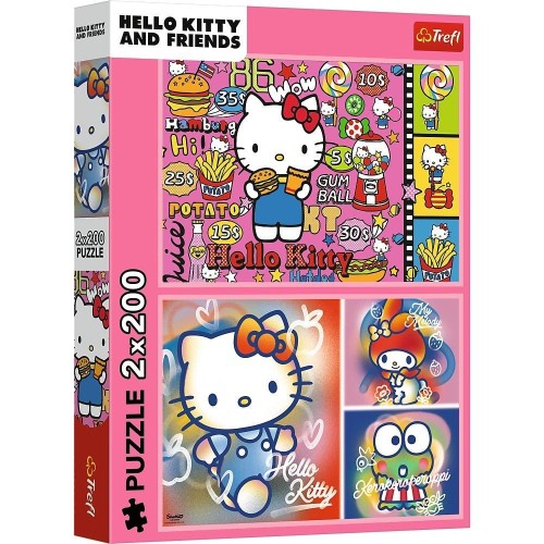 Puzzle 2x200 Hello Kitty i przyjaciele TREFL