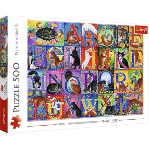 PUZZLE 500 KOCI ALFABET TREFL, TREFL
