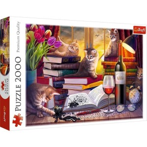 PUZZLE 2000 KOCI WIECZÓR TREFL, TREFL