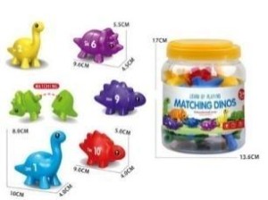 GRA MONTESSORI: DINOZAURY CYFERKI 10SZT, MADEJ