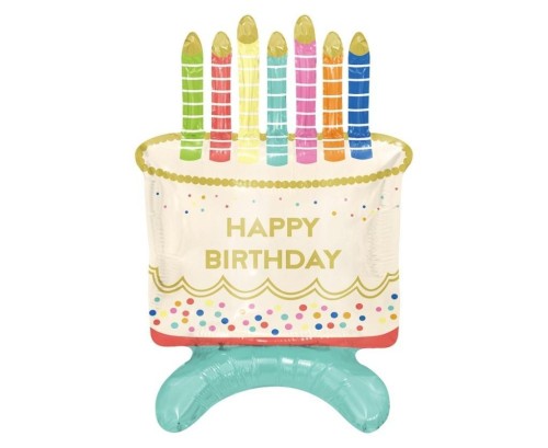 Balon foliowy Tort Happy Birthday 33x48x24cm