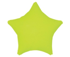 BALON FOLIOWY GWIAZDA FLUOR ŻÓŁTY 46CM