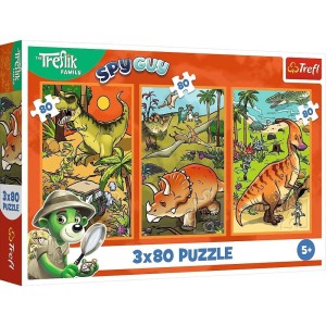 PUZZLE 3X80 ZWYCZAJE TREFLIKÓW TREFL, TREFL