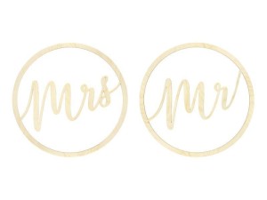 ZAWIESZKI DEKORACYJNE MR MRS 38CM 2SZT