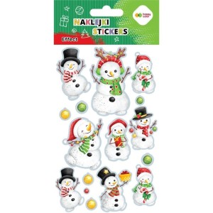 NAKLEJKI SNOWMAN 10X20CM HAPPY COLOR