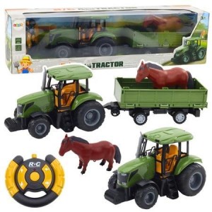 TRAKTOR Z PRZYCZEPĄ I KONIEM R/C, LEANTOYS