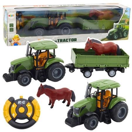 Traktor z przyczepą i koniem R/C, Leantoys
