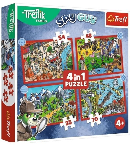 Puzzle 4w1 Podróże Treflików TREFL, Trefl