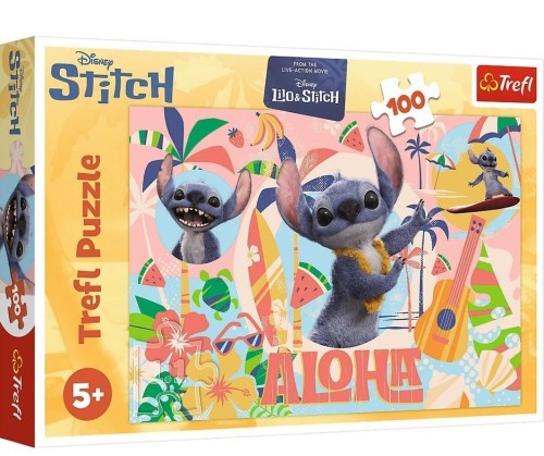 Puzzle 100 Stitch i przyjaciele w akcji TREFL