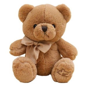 MASKOTKA PRZYTULANKA MIŚ Z KOKARDKĄ 40CM, LEANTOYS