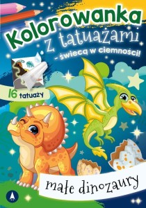 KOLOROWANKA Z TATUAŻAMI MAŁE DINOZAURY