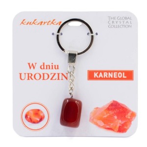 BRELOK W DNIU URODZIN KARNEOL, KUKARTKA