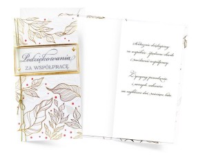 KARNET PODZIĘKOWANIA ZA WSPÓŁPRACĘ
