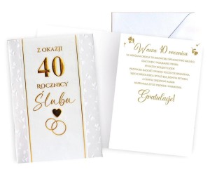 KARNET ROCZNICA ŚLUBU 40