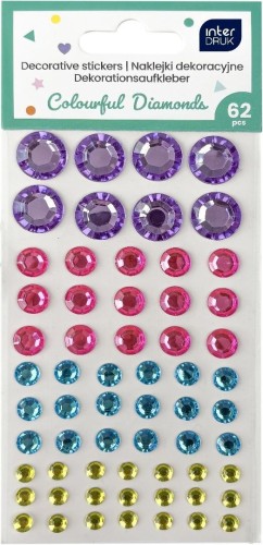 Naklejki dekoracyjne 62szt Colourful Diamonds