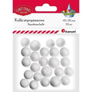 STYROPIANOWE KULKI 15/20MM BIAŁE 24SZT