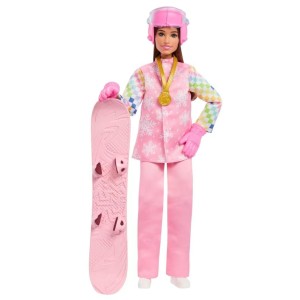 BARBIE CAREERS SNOWBOARDER DOLL IN PINK JACKET