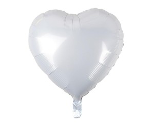 BALON FOLIOWY SERCE BIAŁE 46CM 100SZT