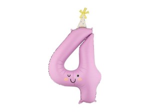 BALON FOLIOWY CYFRA 4 LAWENDOWY 86CM