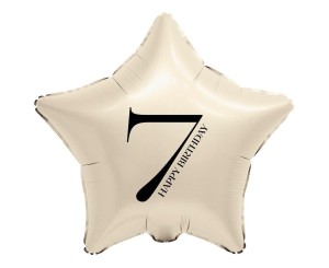 BALON FOLIOWY GWIAZDA KREMOWA CYFRA 7 44CM