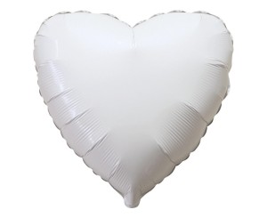 BALON FOLIOWY SERCE BIAŁE 45CM