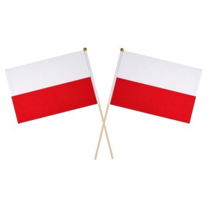 FLAGA POLSKI CHORĄGIEWKA 14X21CM 2SZT