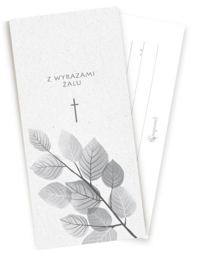 Koperta upominkowa z kartką Z wyrazami żalu